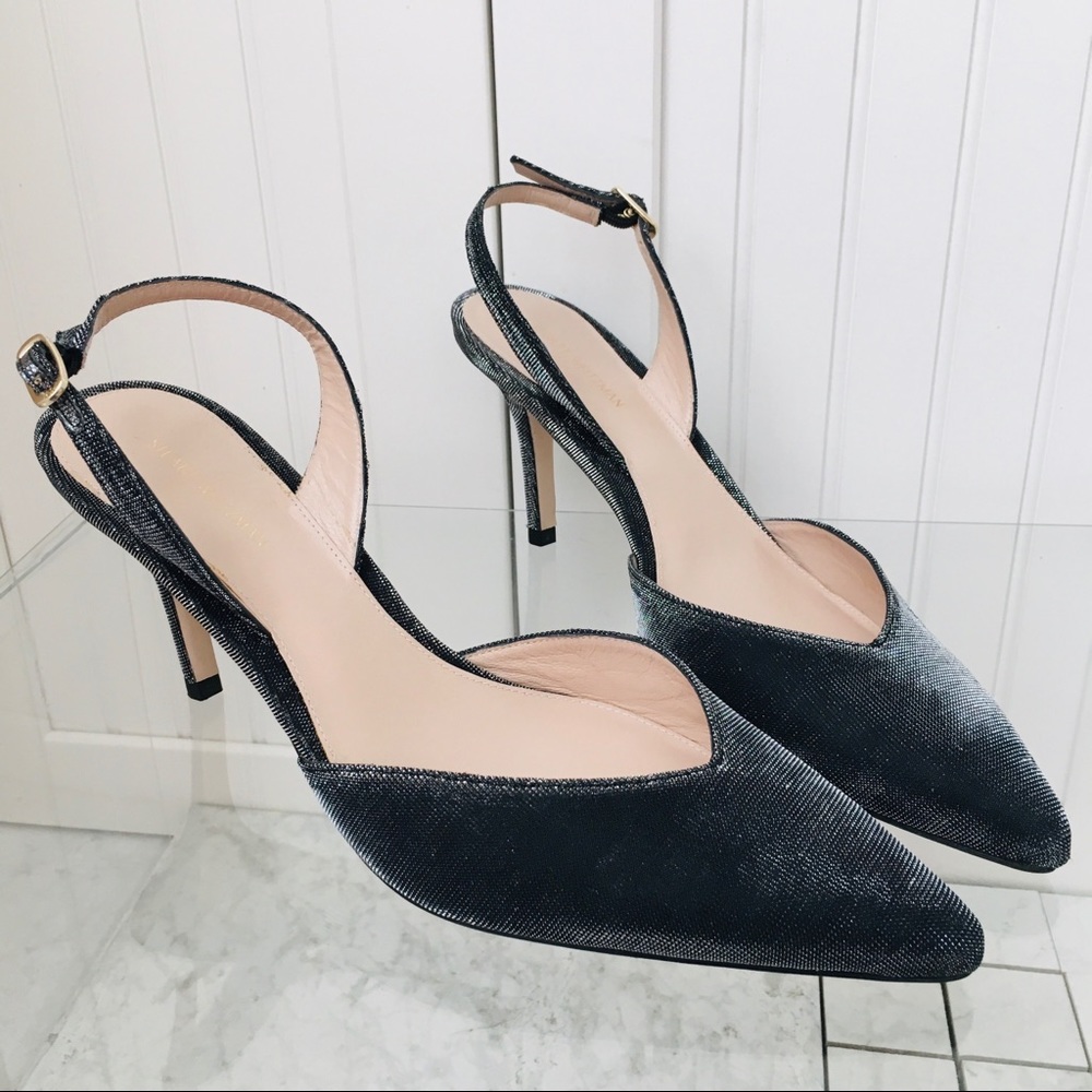 Stuart Weitzman Sleek Black Nighttime Sandals
